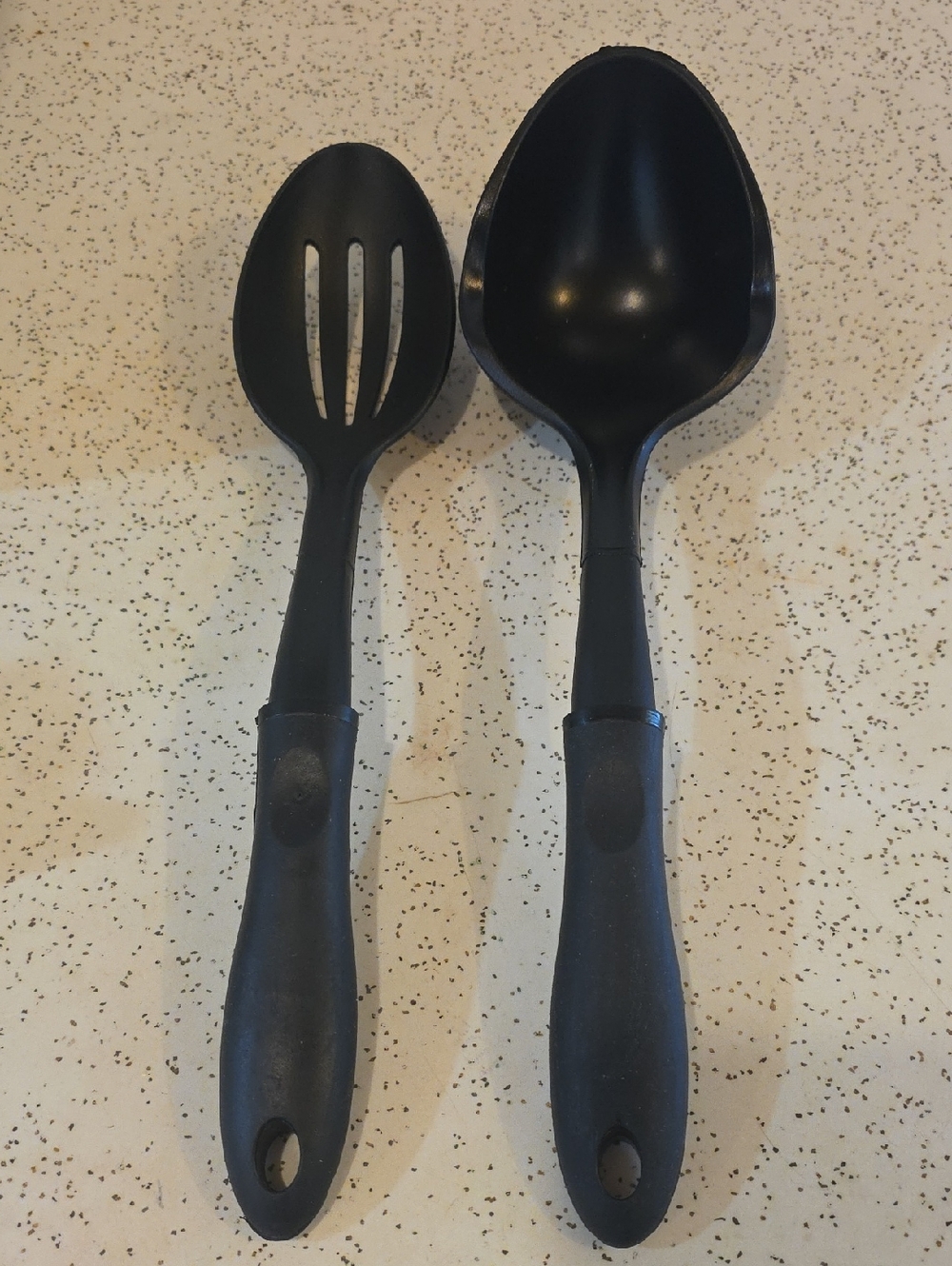 Black Nylon Slotted Spoon & Serving Ladle Set Heat‎ Resistant Unbranded